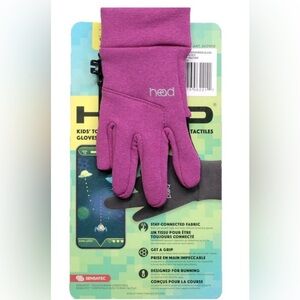 NWT Head Kid's Touchscreen Gloves and Mittens, Rasberry Heather, Large